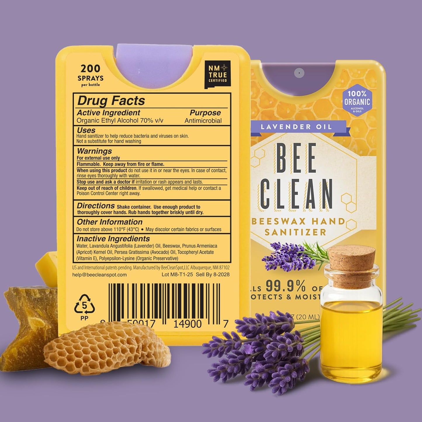 Organic Beeswax Hand Sanitizer - Lavender Oil