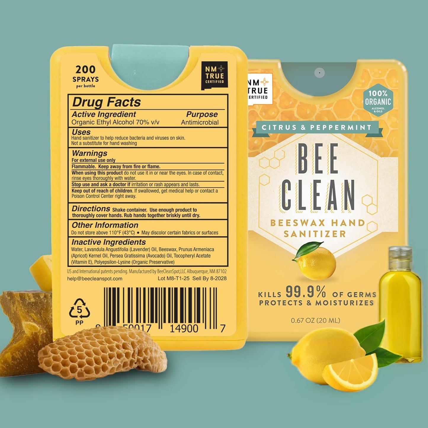 Organic Beeswax Hand Sanitizer - Citrus and Peppermint