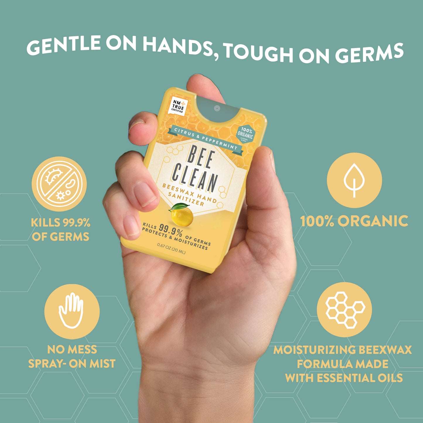 Organic Beeswax Hand Sanitizer - Citrus and Peppermint